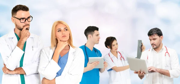 Gruppo Persone Sanitarie Medico Professionista Che Lavora Nello Studio Ospedaliero — Foto Stock