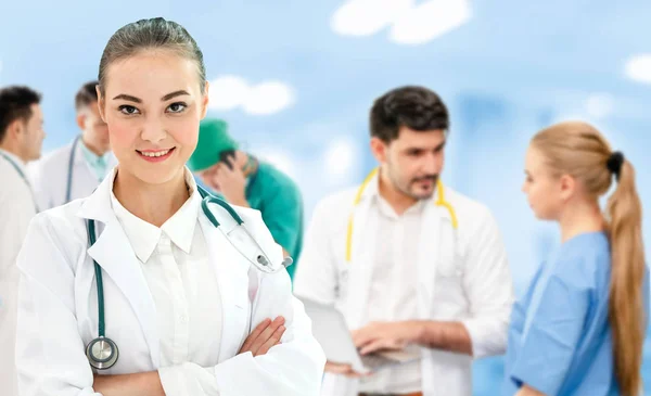 Gruppo Persone Sanitarie Medico Professionista Che Lavora Nello Studio Ospedaliero — Foto Stock