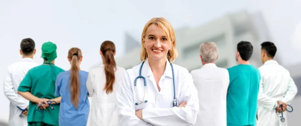 Grupo Personas Salud Médico Profesional Que Trabaja Consultorio Del Hospital — Foto de Stock