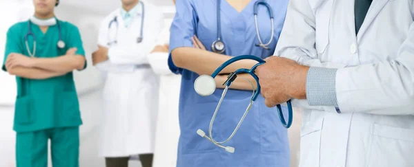 Gruppo Persone Sanitarie Medico Professionista Che Lavora Nello Studio Ospedaliero — Foto Stock