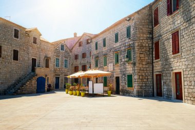 Stari Grad Hırvatistan'da Hvar Adası'nda, Avrupa.