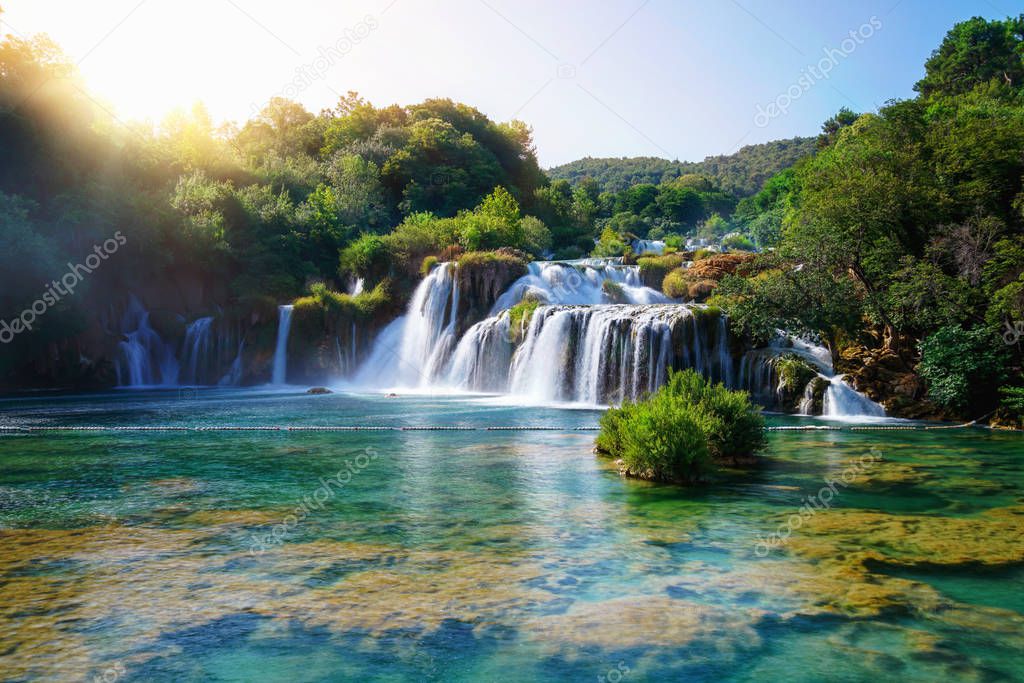 Krka Waterfalls on the Krka river, Croatia.