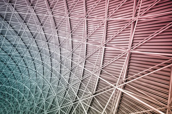 Modern interior architecture of metal steel roof. — Stock Photo, Image