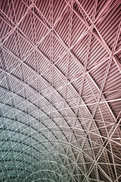 Modern interior architecture of metal steel roof. — Stock Photo, Image