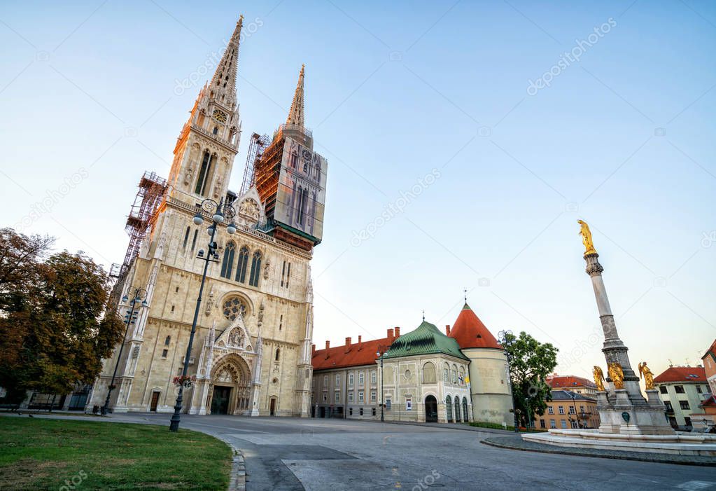 Zagreb Cathedral in city center of Zagreb, Croatia