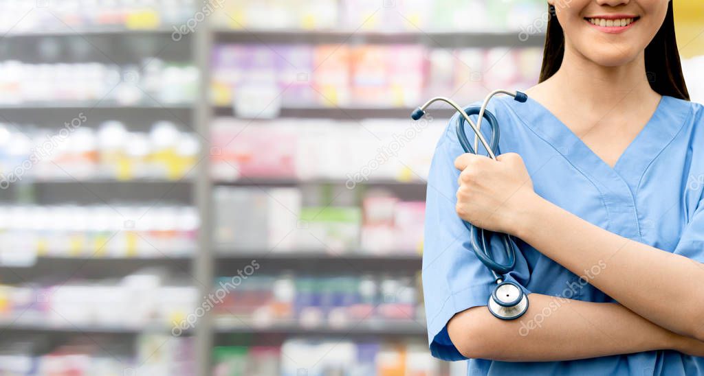 Doctor or pharmacist at hospital. Medical service.