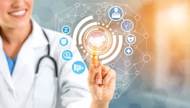 Sağlık sigortası sağlık grafik ile Doktor.