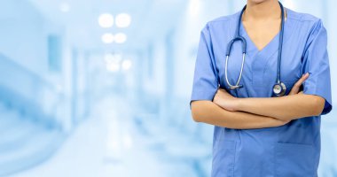 Hastanedeki doktor ya da hemşire. Tıbbi hizmet.