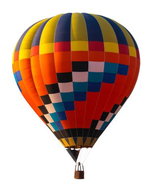 Sıcak hava balonu beyaz arkaplanda izole edildi.