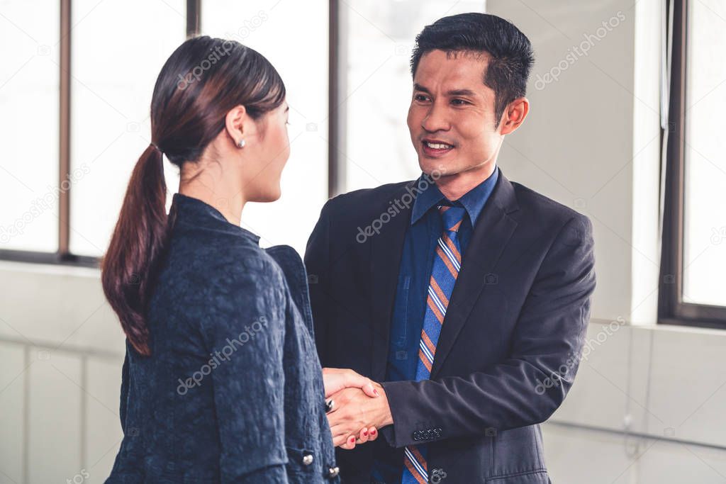 Business people in group meeting work in office.