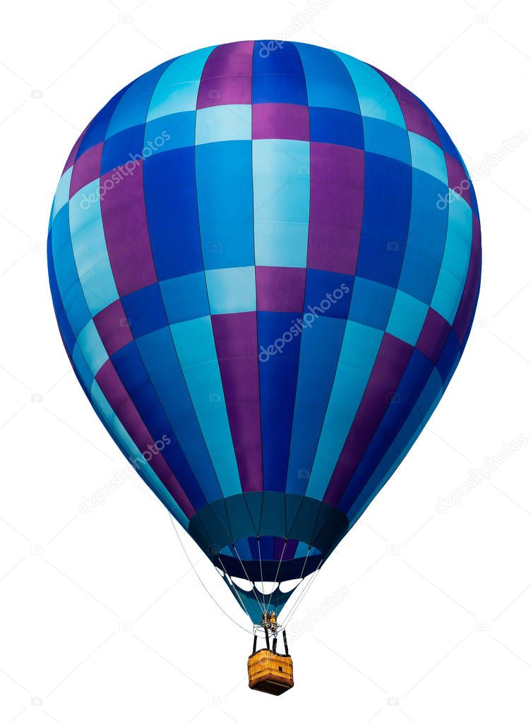 Hot air balloon isolated on white background.