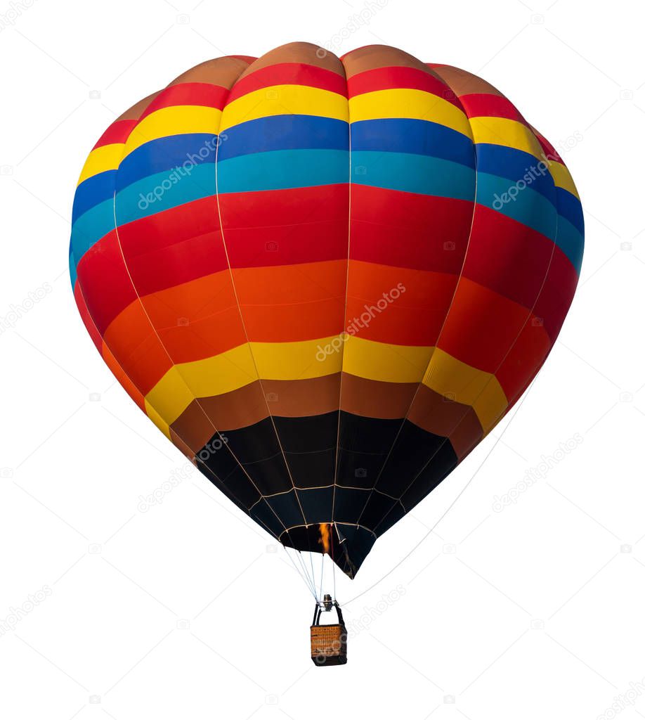 Hot air balloon isolated on white background.