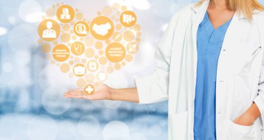 Sağlık sigortası sağlık grafik ile Doktor.