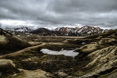 Landmannalaugar İzlanda 'nın manzarası 