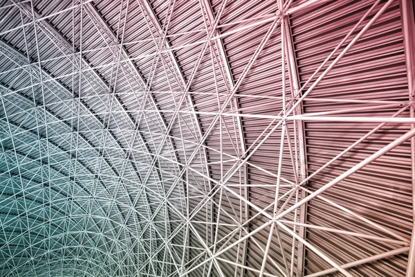 Modern interior architecture of metal steel roof. — Stock Photo, Image