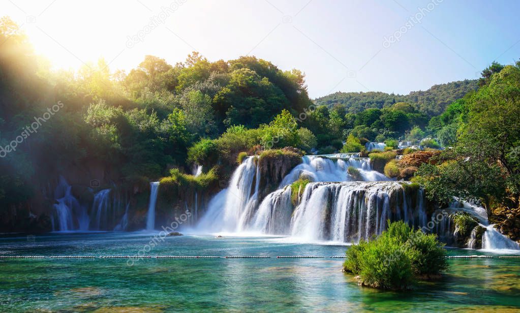 Krka Waterfalls on the Krka river, Croatia.