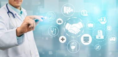 Sağlık sigortası sağlık grafik ile Doktor.