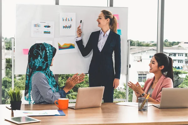 Multicultural working group in teamwork meeting. — Stock Photo, Image