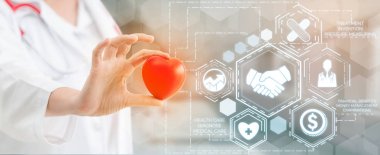 Sağlık sigortası sağlık grafik ile Doktor.