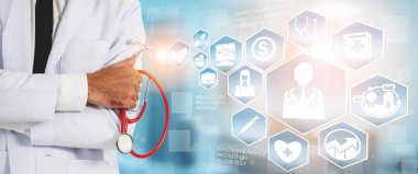 Sağlık sigortası sağlık grafik ile Doktor.