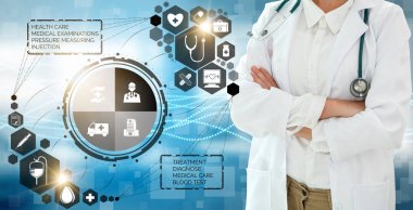 Sağlık sigortası sağlık grafik ile Doktor.