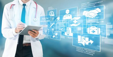 Sağlık sigortası sağlık grafik ile Doktor.