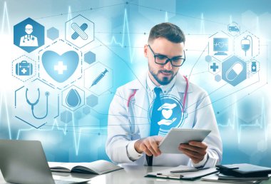 Hastanede Tıbbi Sağlık Grafik ile Doktor