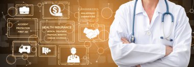 Sağlık sigortası sağlık grafik ile Doktor.