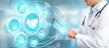 Sağlık sigortası sağlık grafik ile Doktor.