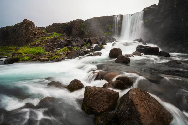 Oxararfoss водоспад у Thingvellir, Ісландія — стокове фото