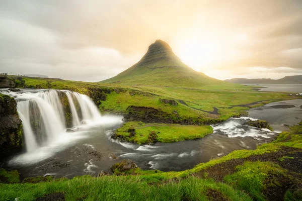 Kirkjufell mountain landscape in Iceland summer. — Stock Photo, Image