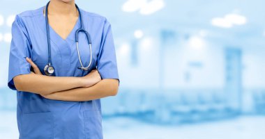 Hastanedeki doktor ya da hemşire. Tıbbi hizmet.