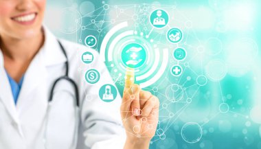 Sağlık sigortası sağlık grafik ile Doktor.