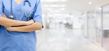 Hastanedeki doktor ya da hemşire. Tıbbi hizmet.