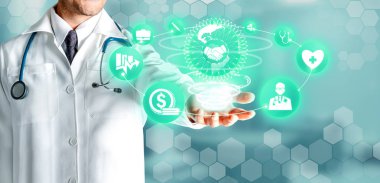 Sağlık sigortası sağlık grafik ile Doktor.