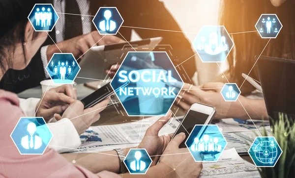 Social media and people network technology concep
