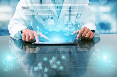 Sağlık sigortası sağlık grafik ile Doktor.