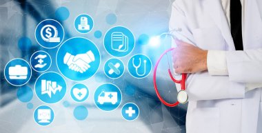 Sağlık sigortası sağlık grafik ile Doktor.