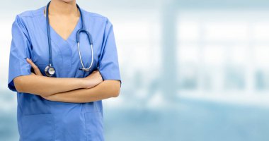 Hastanedeki doktor ya da hemşire. Tıbbi hizmet.
