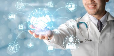 Sağlık sigortası sağlık grafik ile Doktor.
