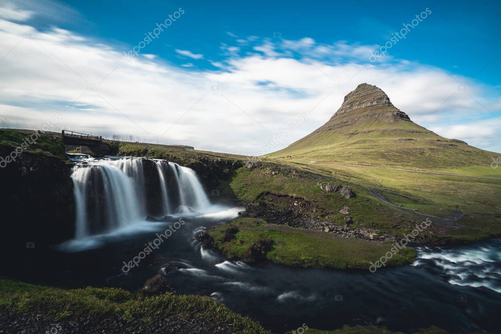 Kirjufell natural landmark mountain of Iceland.