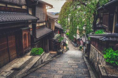 Higashiyama'nın eski kentinde ki sokak, Kyoto, Japonya
