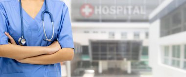 Hastanedeki doktor ya da hemşire. Tıbbi hizmet.