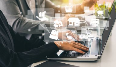 Alışveriş online ve Internet para technolog