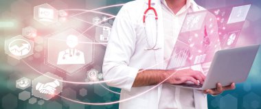 Sağlık sigortası sağlık grafik ile Doktor.