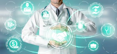 Sağlık sigortası sağlık grafik ile Doktor.