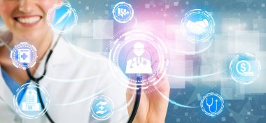 Sağlık sigortası sağlık grafik ile Doktor.