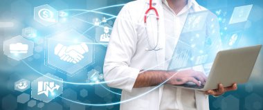Sağlık sigortası sağlık grafik ile Doktor.