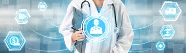 Sağlık sigortası sağlık grafik ile Doktor.