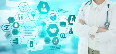 Sağlık sigortası sağlık grafik ile Doktor.